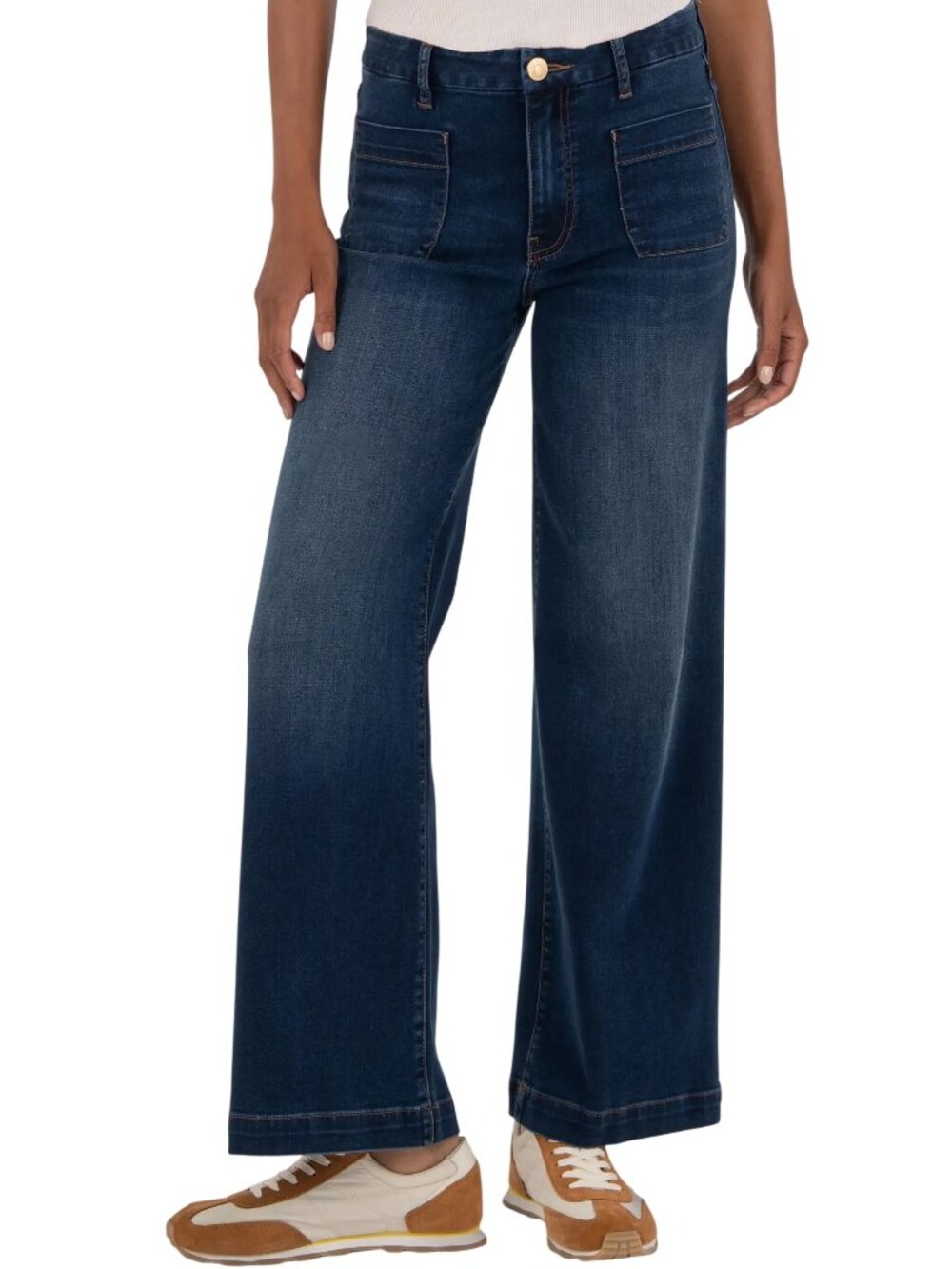 KUT FROM THE KLOTH Meg Patch Pocket Wide Leg Jeans in Contentment